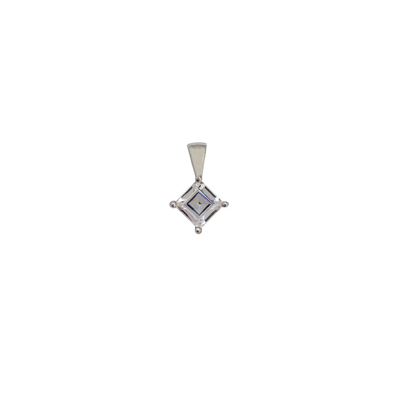 Zirconia Princess-Cut Pendant (Silver)
