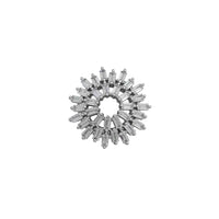 Zirconia Baguette Blossom Cluster Pendant (Silver)