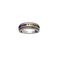 Zirconia Multicolor Channel Setting Ring (Silver)