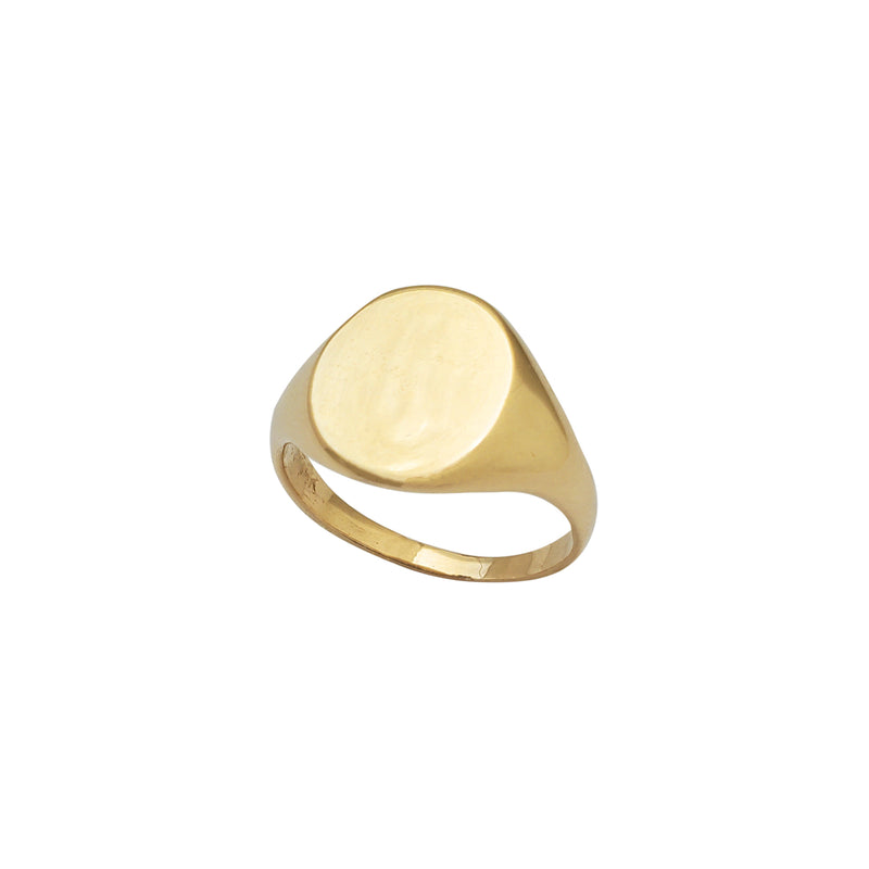 Solid Borderless Oval Signet Ring (14K)