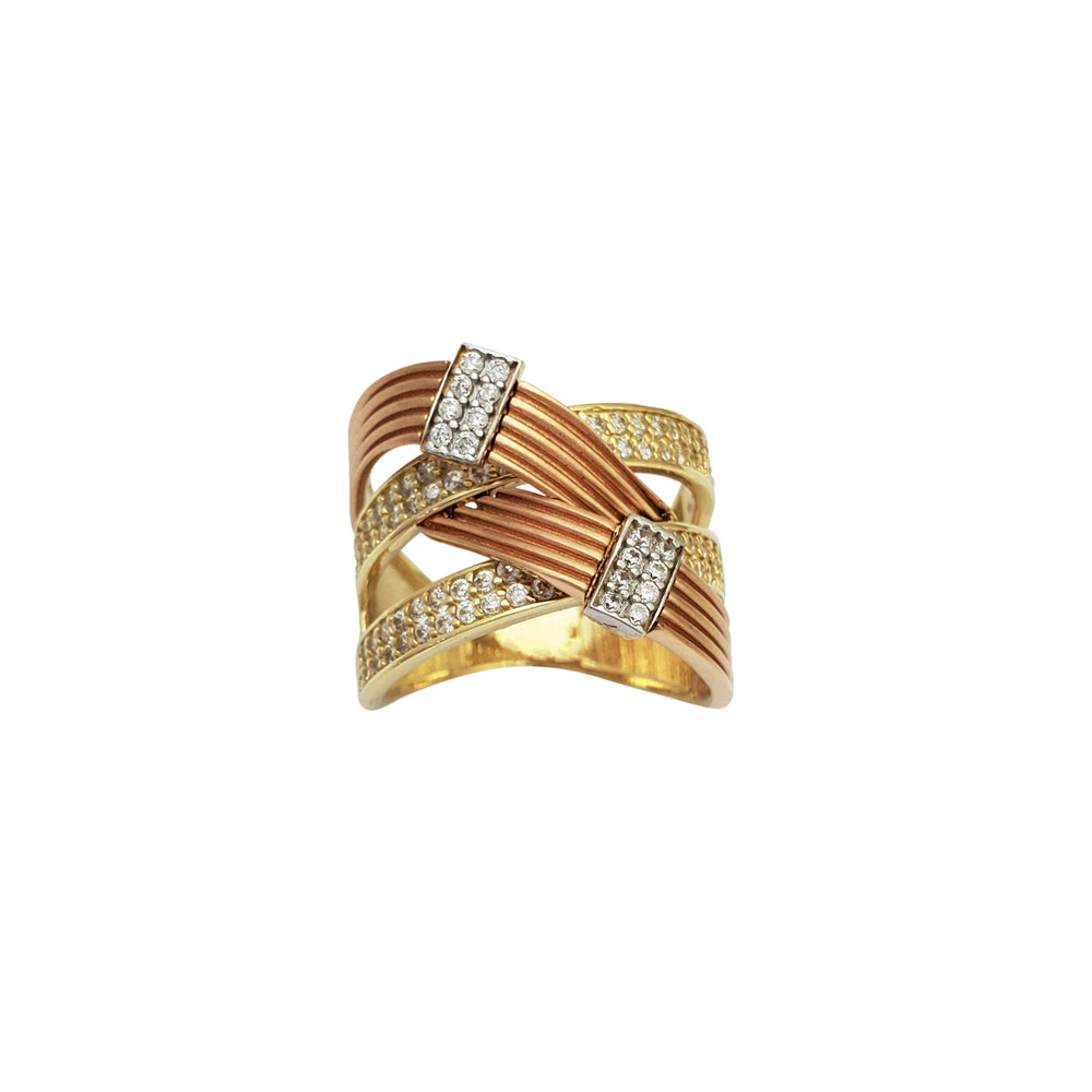 Zirconia Two-Tone Entwined Ring (14K)
