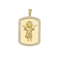 Zirconia Divine Child Dog-Tag Pendant (14K)