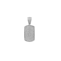 Iced Out Dog Tag Pendant (Silver)