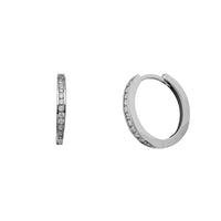 Zirconia Hoop Earrings (Silver)