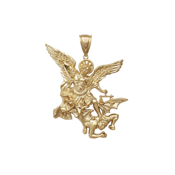 TEAMER Portachiavi San Michele In Acciaio Inox Portachiavi Religioso San Michele Il Grande Protettore Arcangelo Amuleto Portachiavi, Argento, 25*27mm - Foto 3