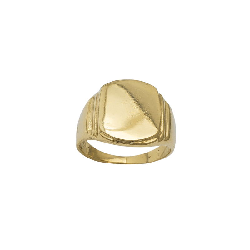 Layered Rounded Rectangle Signet Ring (14K)