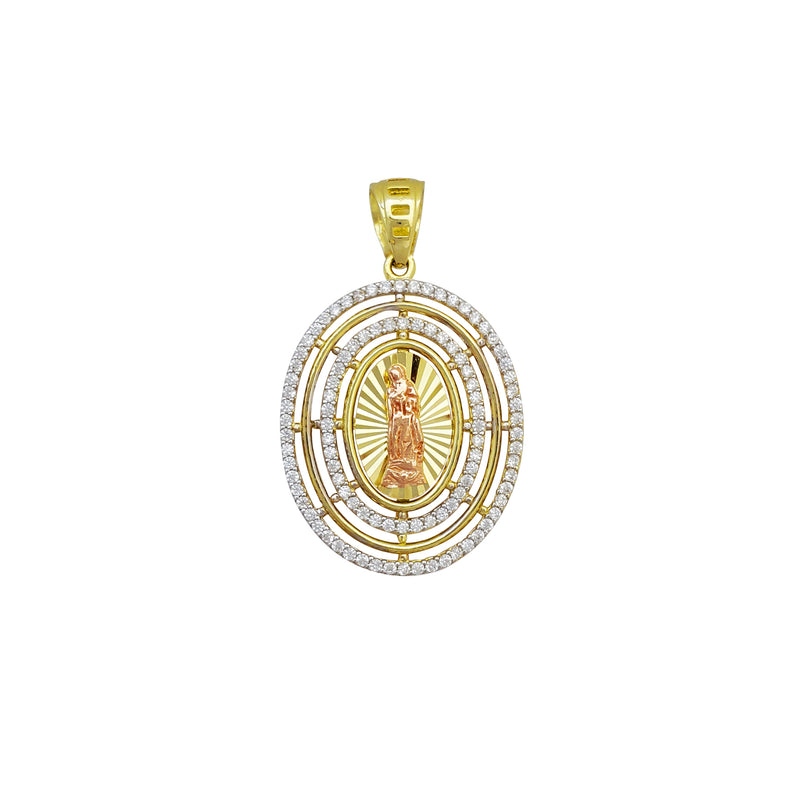 Zirconia Virgin Mary Pendant (14K)