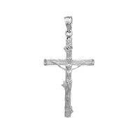 Textured Crucifix Cross Pendant (Silver)
