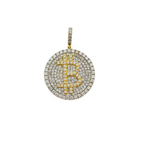 Iced-Out Diamond Bitcoin Pendant (14K)