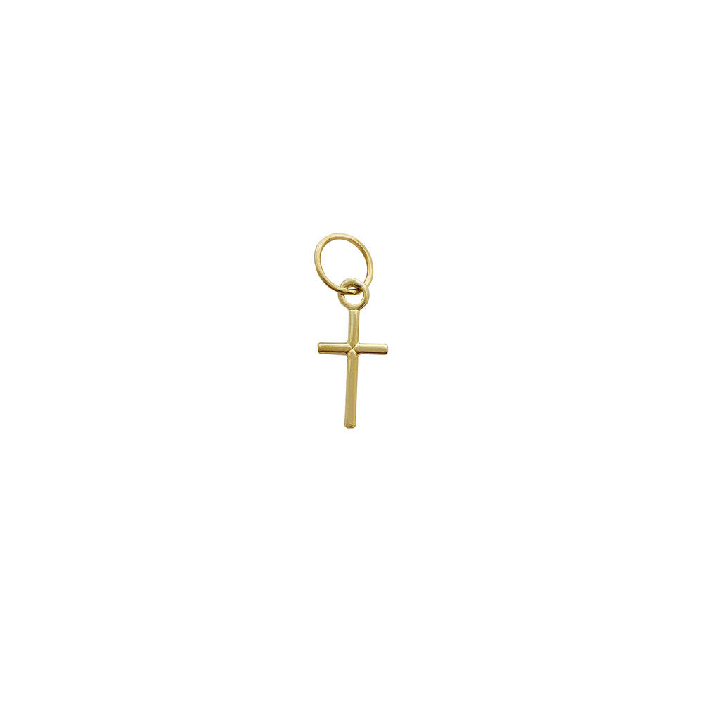 Miniature Plain Cross Pendant (14K)t