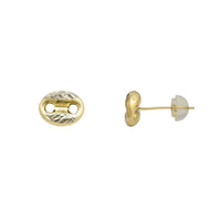 Diamond-Cuts Puffy Mariner Stud Earrings (14K)