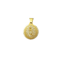 Diamond-cuts Virgin Mary Medallion Pendant (14K)