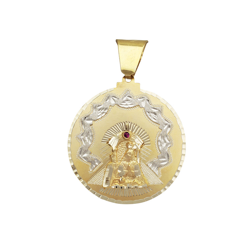 Zirconia Virgen de la Altagracia Medallion Pendant (14K)