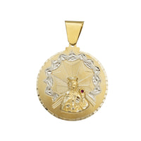 Zirconia Two-Tone Saint Barbara Medallion Pendant (14K)