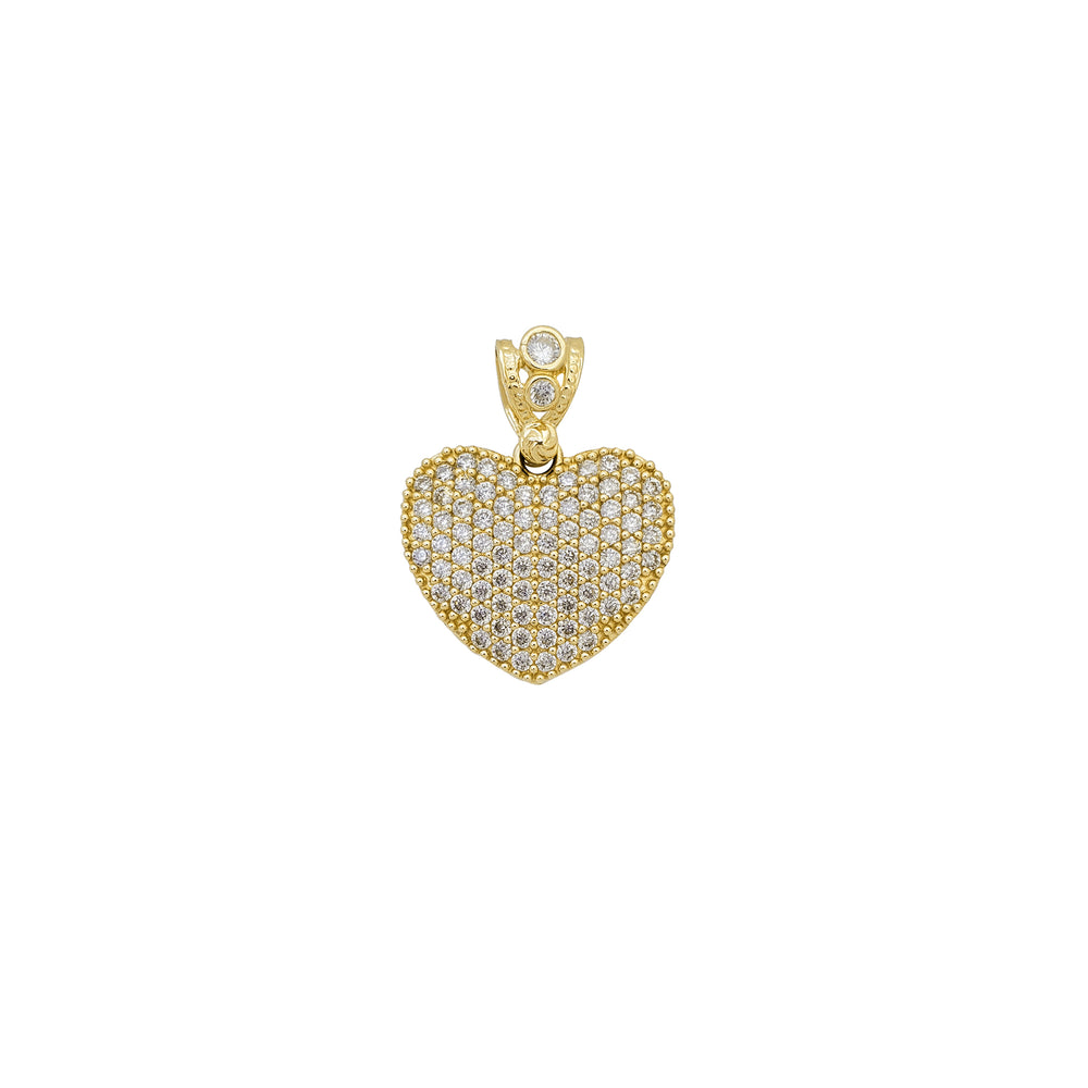 Zirconia Iced-Out Heart Pendant (14K)