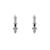 Zirconia Drop Stud Earrings (Silver)