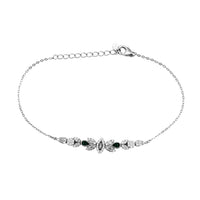 Iced-Out Fairy Leaf CZ Bracelet (Silver)