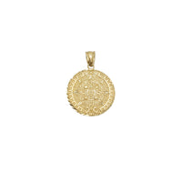 Diamond-cut Aztec Sun Calendar Pendant (14K)