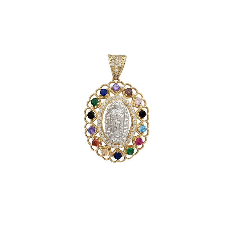 Zirconia Multicolor Virgin Mary Pendant (14K)