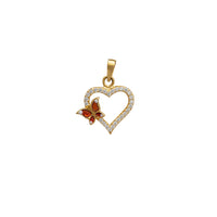 Zirconia Heart & Butterfly Pendant (14K)