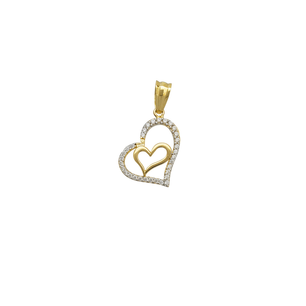 Zirconia Silhouette-Heart Pendant (14K)