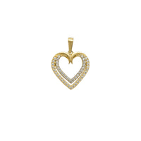 Zirconia Double Heart Pendant (14K)