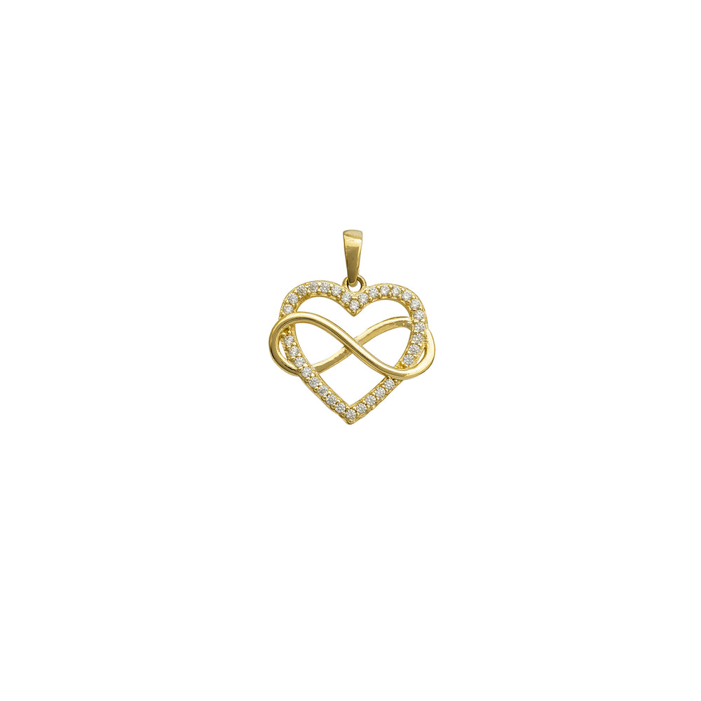 Zirconia Heart & Infinity Sign Pendant (14K)