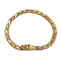 Tricolor Fancy-Link Bracelet (14K).