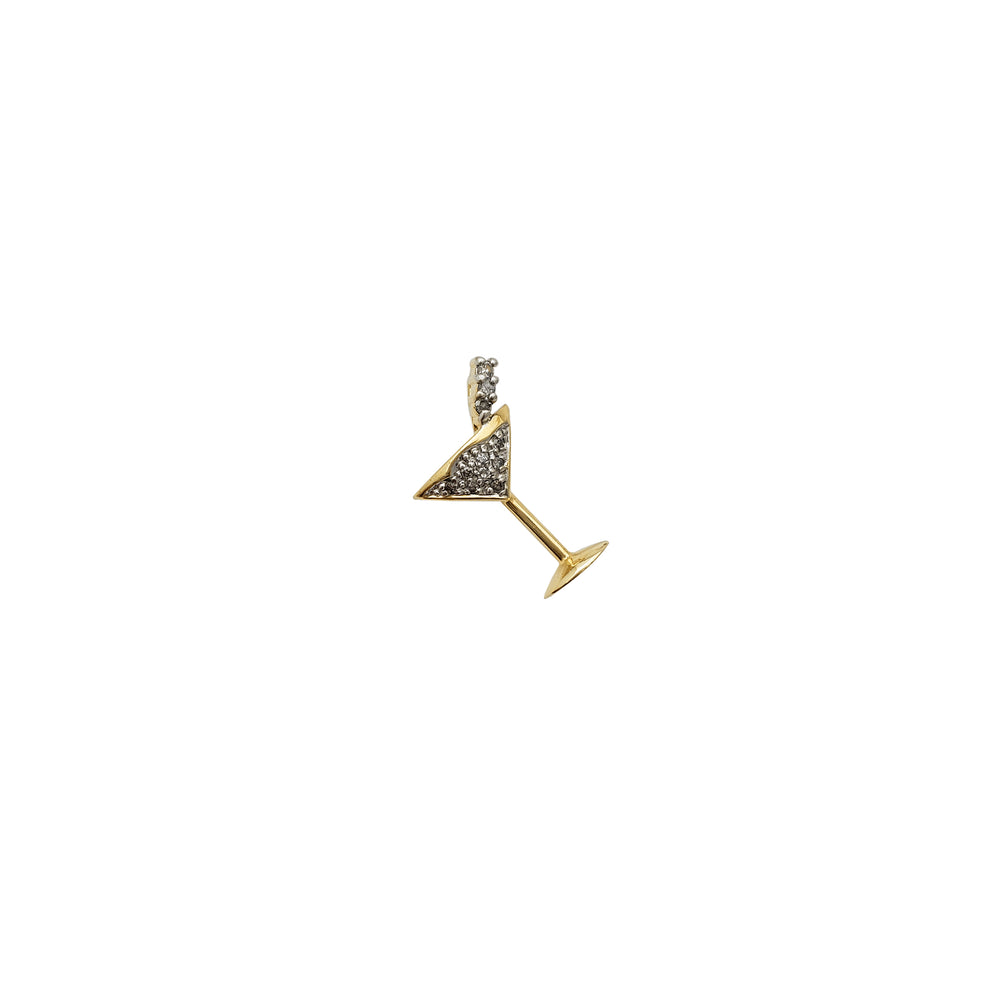 Zirconia Martini Cocktail Cup Pendant (14K)