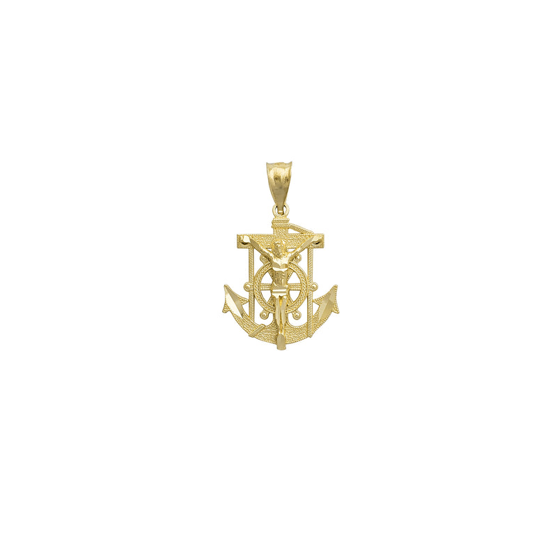 Diamond-cuts Roped Crucifix Anchor Pendant (14K) – Popular J