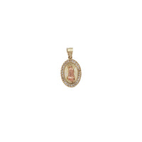 Zirconia Oval Radiant Virgin Mary Pendant (14K)