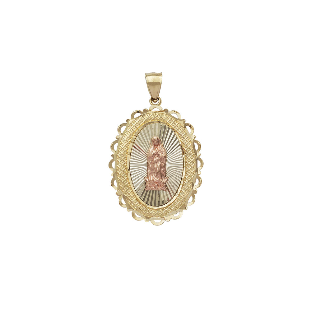 Tricolor Virgin Mary Pendant (14K)
