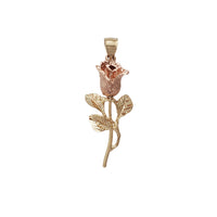 Long Stem Rose Flower Pendant (14K)