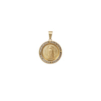 Zirconia Channel-setting Radiant Virgin Mary Round Pendant (14K)