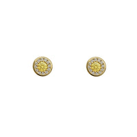 Zirconia Bezel Stud Earrings (14K)
