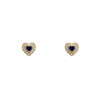 Kolczyki w kształcie serca z cyrkoniami (14K)
