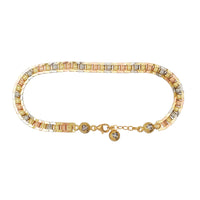 Zirconia Tricolor Diamond-cuts Fancy Bracelet (14K)