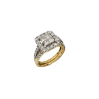 Diamanta Halo Kvadrata Fianĉringo (14K)