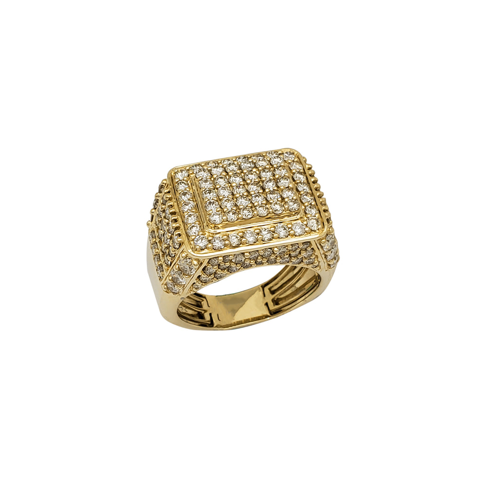 Diamond Rectangle Men's Ring (14K)