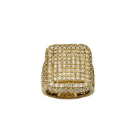 Diamond Puffed Square Men's Ring (14K)