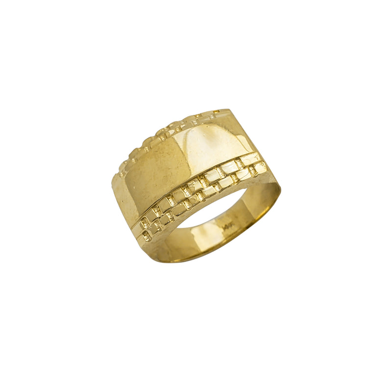 Brick Textured Men's Ring (14K)