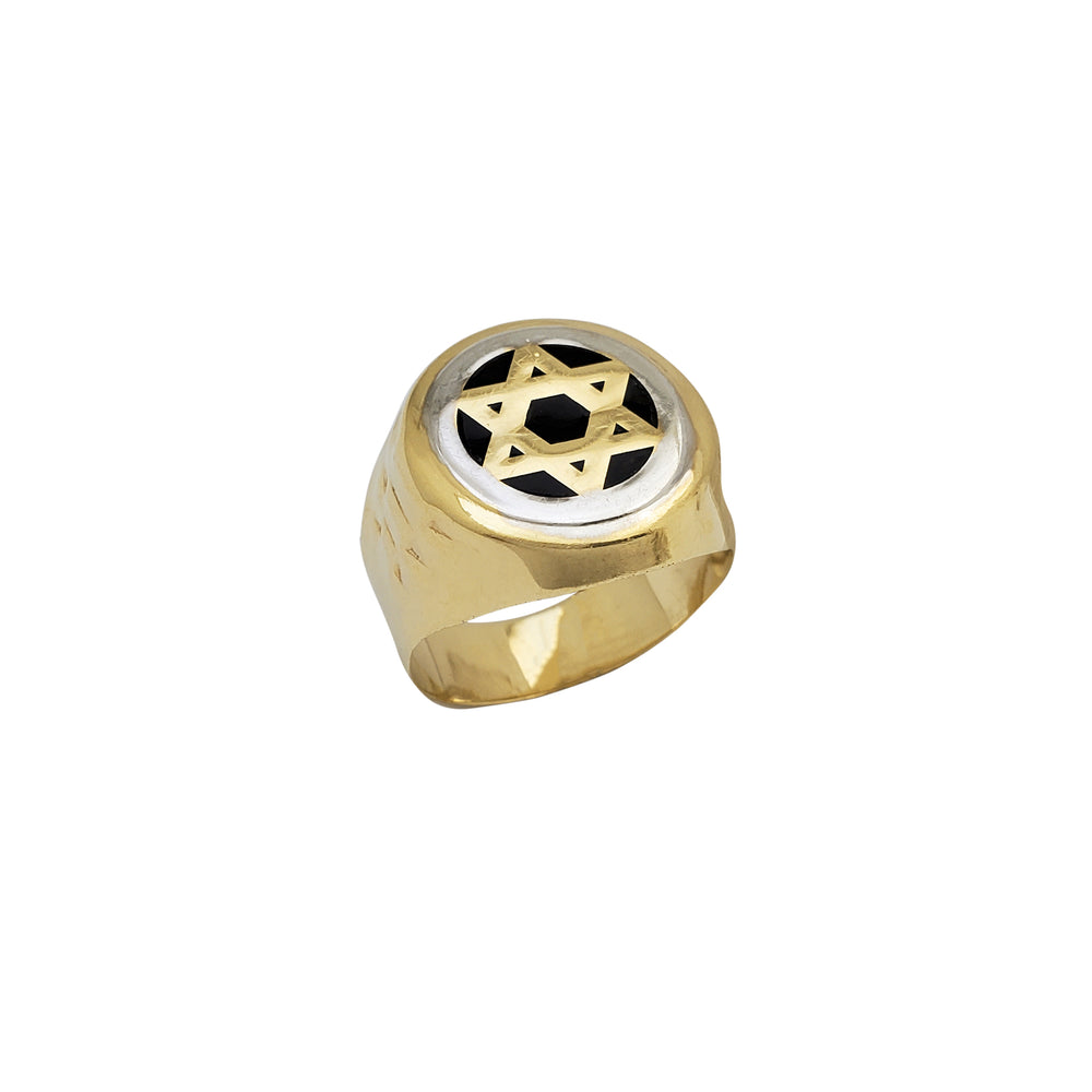 Star of David Round Signet Ring (14K)