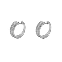 Diamond Round & Baguettes Hoop Earrings (14K)