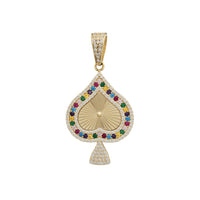 Zirconia Multicolor Spade of Ace Pendant (14K)