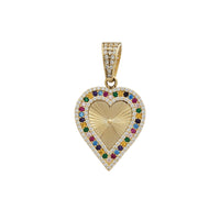 قلادة زركونيا متعددة الألوان على شكل قلب على شكل بوكر (14 قيراط)
