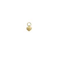 Faceted Diamond-gige Puffy Heart Pendanti (14K)