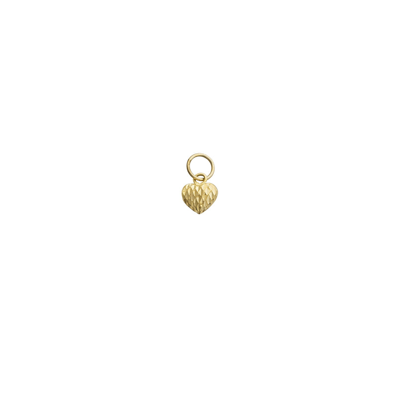 Faceted Diamond-cuts Puffy Heart Pendant (14K)