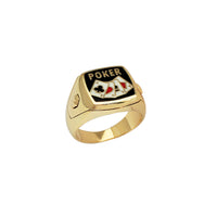 Enameled Full Color Poker Signet Ring (14K)