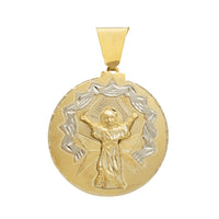 قلادة ميدالية بدائرة الطفل الإلهي بلونين (14 قيراط)
