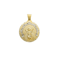 Two-Tone Divine Child Circle Medallion Pendant (14K)